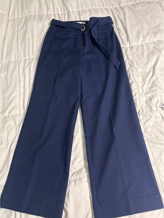 LOFT Pants - LOFT The Palmer Wide Leg High Rise Pants Size 6 Navy Blue